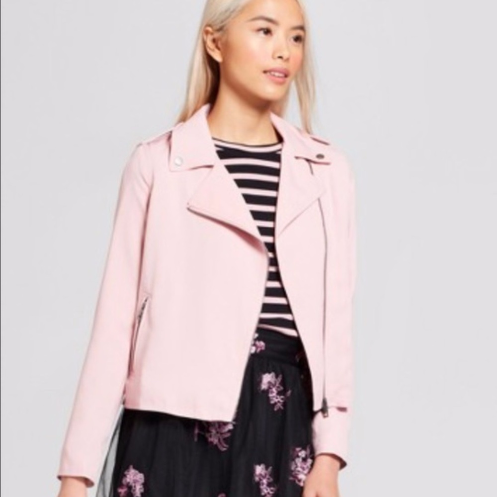 Pink moto jacket sz M